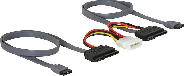 DeLOCK SATA-kabel til at tilslutte 2 SATA-harddiske til et Molex 4-pin i gruppen COMPUTERTILBEHØR / Kabler og adaptere / Interne / Strømkabler og adaptere hos TP E-commerce Nordic AB (38-16184)