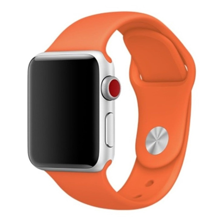 Silikoneurrem kompatibel med Apple Watch, 42 mm, Orange i gruppen SMARTPHONES & TABLETS / Træning, hjem og fritid / Apple Watch & Tilbehør / Tilbehør hos TP E-commerce Nordic AB (38-28998)