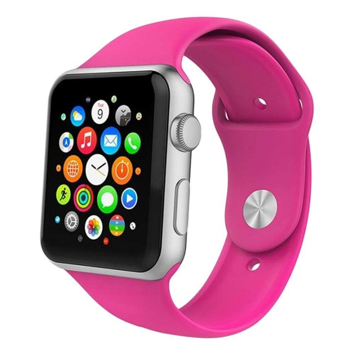 Silikoneurbånd kompatibelt med Apple Watch, 42 mm, Cerise Pink i gruppen SMARTPHONES & TABLETS / Træning, hjem og fritid / Apple Watch & Tilbehør / Tilbehør hos TP E-commerce Nordic AB (38-29506)