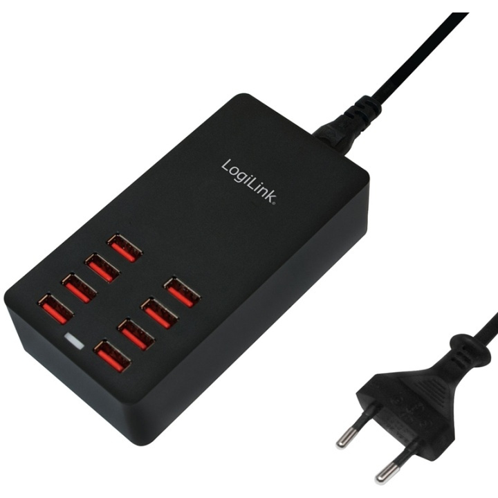 LogiLink USB-laddare 8 portar 8,8A i gruppen SMARTPHONES & TABLETS / Opladere og kabler / Vægoplader / Vægoplader USB hos TP E-commerce Nordic AB (38-50574)