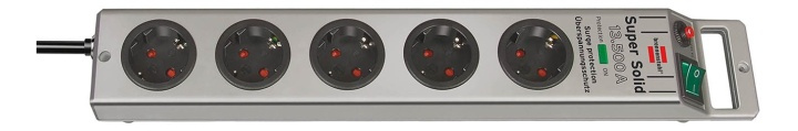 Super-Solid 13.500A extension socket 5-way silve 2,5m H05VV-F 3G1,5 i gruppen HJEM, HUS & HAVE / Elektricitet & Belysning / Stikdåse hos TP E-commerce Nordic AB (38-52753)