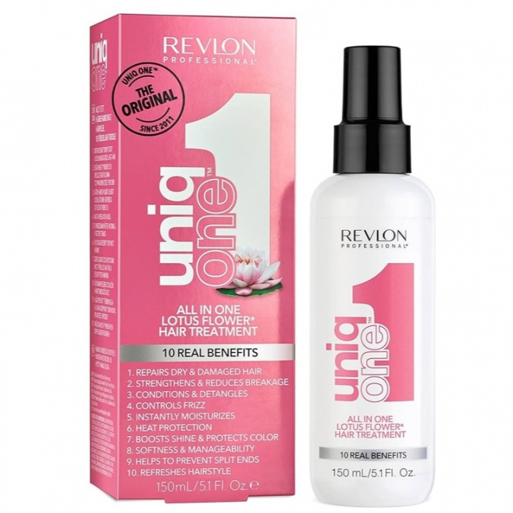 Revlon Uniq One Lotus Flower Hair Treatment 150ml i gruppen SKØNHED & HELSE / Hår og styling / Hårpleje / Balsam spray / kur hos TP E-commerce Nordic AB (38-59217)