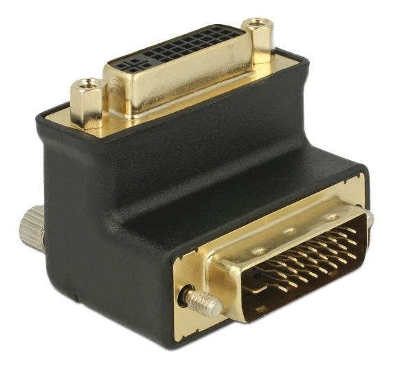 Adapter DVI 24+1 male > DVI 24+5 female port 90° angled i gruppen COMPUTERTILBEHØR / Kabler og adaptere / DVI / Adaptere hos TP E-commerce Nordic AB (38-61409)