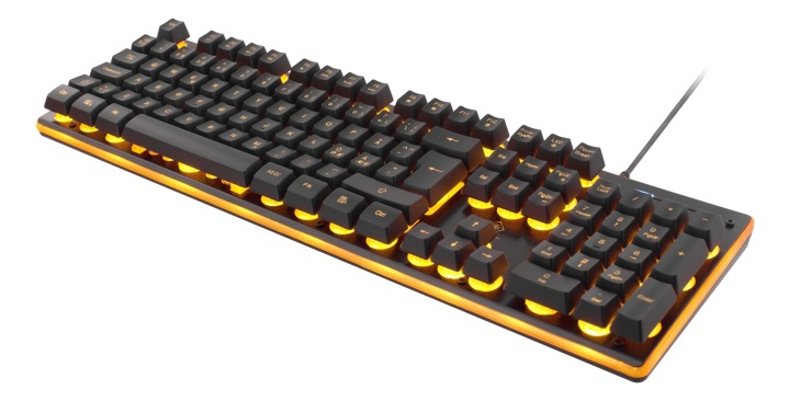 DELTACO GAMING tangentbord med membranbrytare, nordisk layout, orange belysning i gruppen COMPUTERTILBEHØR / GAMING / Tastatur hos TP E-commerce Nordic AB (38-61849)