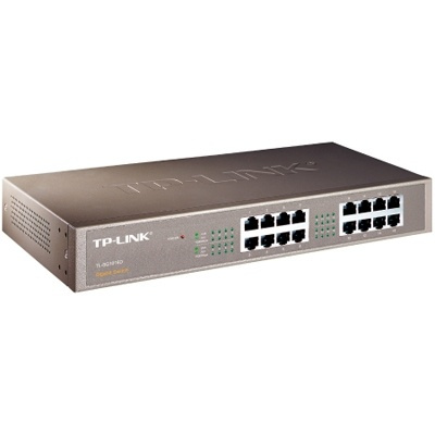 TP-LINK, netværksswitch, 16-ports 10/100/1000Mbps, RJ45, metal, 19