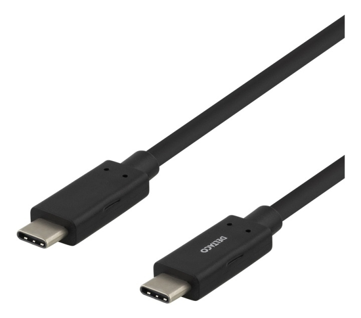 DELTACO USB-C to USB-C cable, 1m, 3A, USB 3.1 Gen, E-Marker, black i gruppen SMARTPHONES & TABLETS / Opladere og kabler / Kabler / Kabler Type C hos TP E-commerce Nordic AB (38-74638)