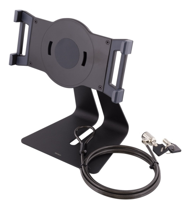 DELTACO Universal tablet desk stand, wire lock, 360 rotation, black i gruppen SMARTPHONES & TABLETS / Øvrigt tilbehør / Docks, Stativ og Holder hos TP E-commerce Nordic AB (38-74650)