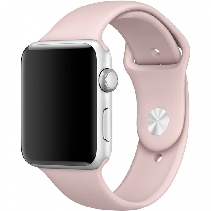 Silikoneurrem kompatibel med Apple Watch, 42/44/45 mm, pink i gruppen SMARTPHONES & TABLETS / Træning, hjem og fritid / Apple Watch & Tilbehør / Tilbehør hos TP E-commerce Nordic AB (38-83403)