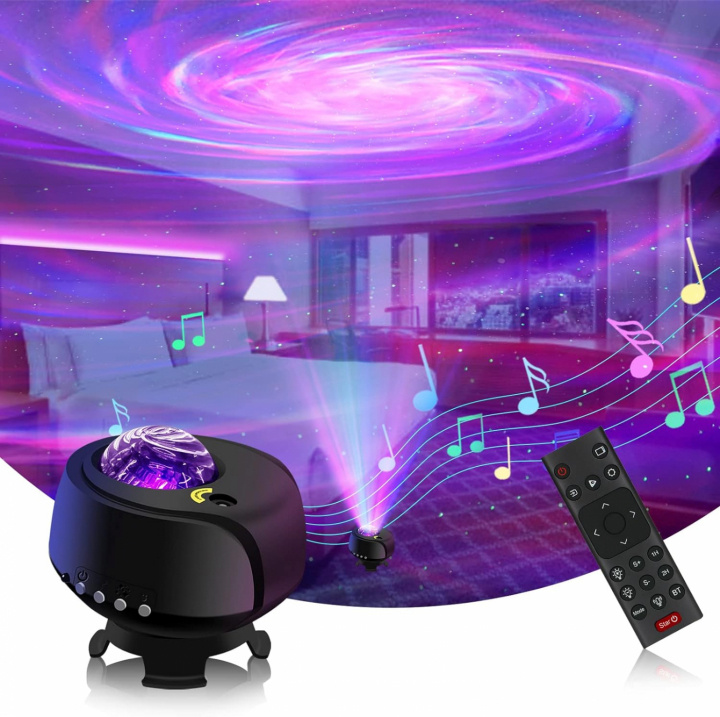 Galaxy Projector Fantasy Aurora - Stjerneprojektor med BT-højttaler, lyssensor og 360° rotation i gruppen HJEMMEELEKTRONIK / Lys / Natlamper hos TP E-commerce Nordic AB (38-84397)