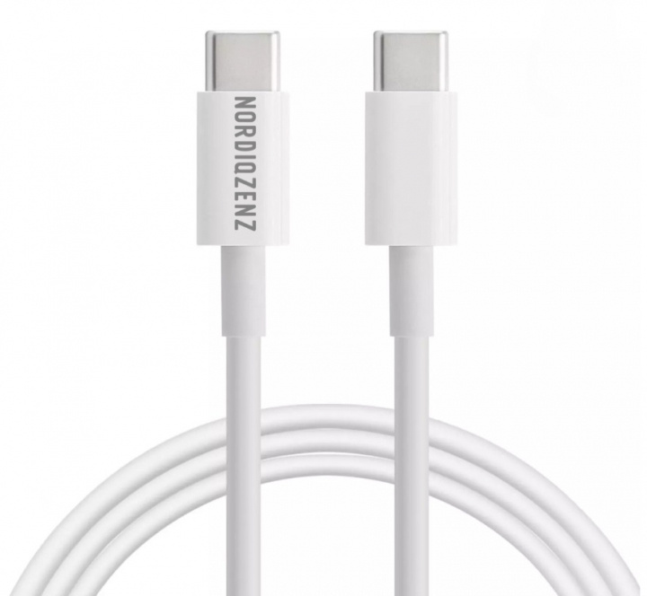 NORDIQZENZ 60W USB CABLE TYPE C to TYPE C 30cm, White i gruppen COMPUTERTILBEHØR / Kabler og adaptere / USB / USB-C hos TP E-commerce Nordic AB (38-84419)