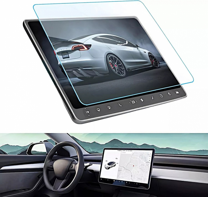 Tesla Model 3 skærmcover i hærdet glas i gruppen BIL / Tilbehør / Accessories / Øvrigt biltilbehør hos TP E-commerce Nordic AB (38-84496)