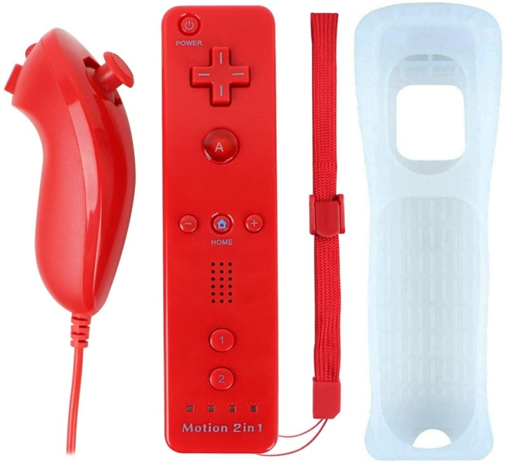 Remote Plus + Nunchuck till Wii-Wii U, Röd