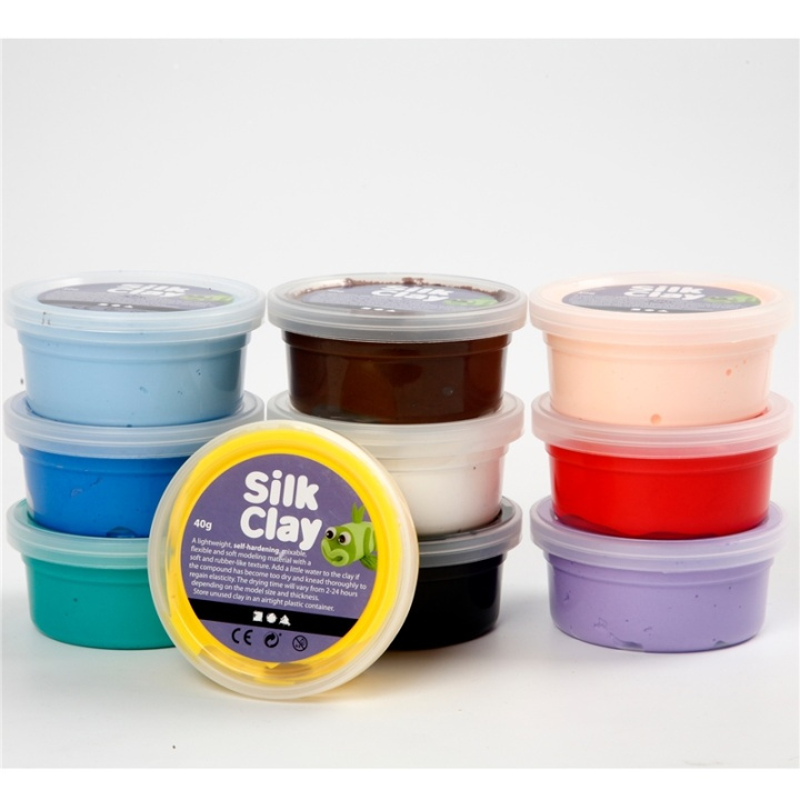 Silk Clay Mixade Färger Basic 1 10x40g i gruppen LEGETØJ, BØRN & BABY / Legetøj / Hobbyartikler hos TP E-commerce Nordic AB (38-90235)