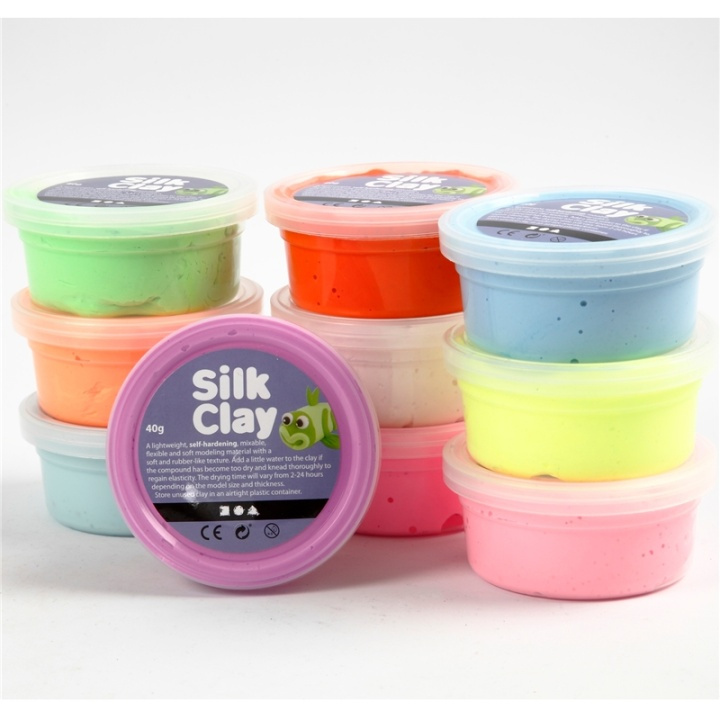 Silk Clay Mixade Färger Basic 2 10x40g i gruppen LEGETØJ, BØRN & BABY / Legetøj / Hobbyartikler hos TP E-commerce Nordic AB (38-90236)