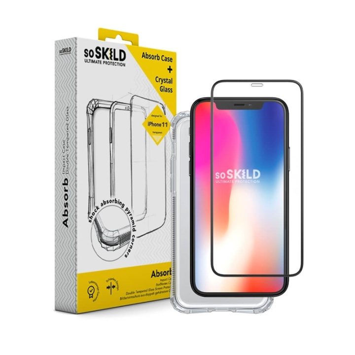 SoSkild Cover Absorb 2.0 Impact Case Bundle incl. Hærdet Glas - iPhone 11 Pro Max i gruppen SMARTPHONES & TABLETS / Mobil Beskyttelse / Apple / iPhone 11 Pro Max / Cover hos TP E-commerce Nordic AB (38-91478)