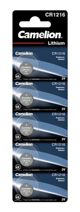 Camelion CR1216/3V, knapcellebatteri, litium, 5-pak i gruppen HJEMMEELEKTRONIK / Batterier og opladere / Batterier / Knapcelle hos TP E-commerce Nordic AB (38-92000)