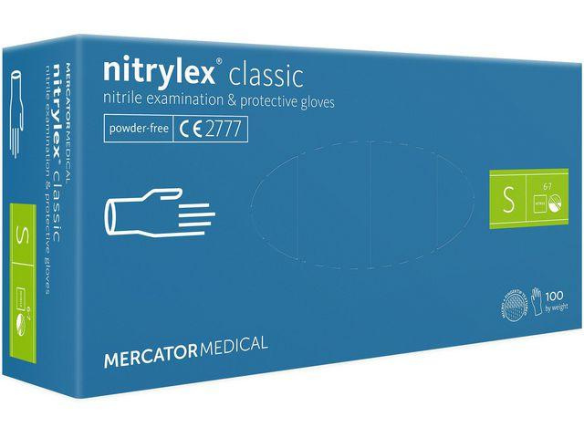 Mercator Nitrylex Classic, Blå 100 pack, stl S i gruppen SKØNHED & HELSE / Helse / Handdesinfektion hos TP E-commerce Nordic AB (38-94467)
