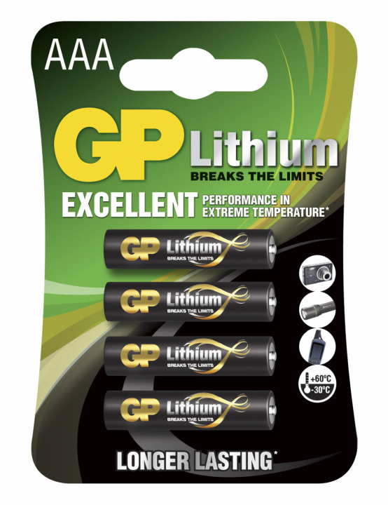 GP Litium AAA 4-pak (B) i gruppen HJEMMEELEKTRONIK / Batterier og opladere / Batterier / AAA hos TP E-commerce Nordic AB (38-94719)