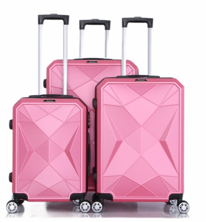 Travel bag set with three bags in high quality hard shell - Pink i gruppen SPORT, FRITID & HOBBY / Rejsetilbehør / Rejsetasker hos TP E-commerce Nordic AB (38-94727)