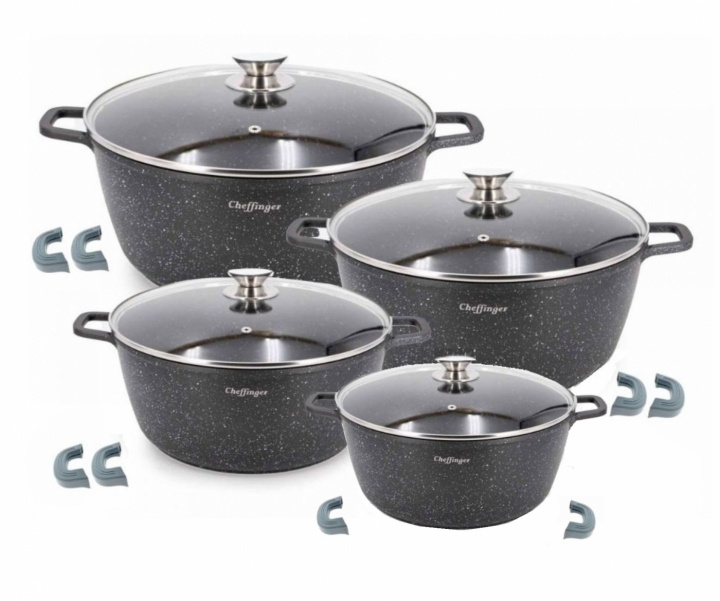 8-piece casserole set, Induction, Non-stick, Stainless steel i gruppen HJEM, HUS & HAVE / Køkkenredskaber / Gryder og kasseroller hos TP E-commerce Nordic AB (38-94732)