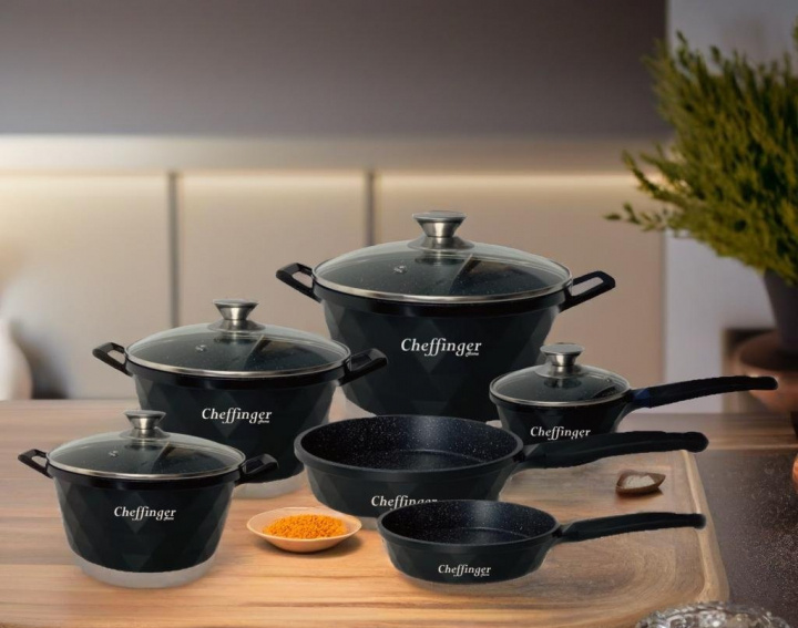 12-piece casserole set, induction, non-stick, marble coating i gruppen HJEM, HUS & HAVE / Køkkenredskaber / Gryder og kasseroller hos TP E-commerce Nordic AB (38-94735)