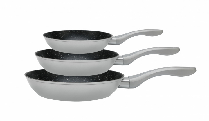 3-piece frying pan set, induction, scratch-free frying pan, non-stick, marble, silver i gruppen HJEM, HUS & HAVE / Køkkenredskaber / Stegepander hos TP E-commerce Nordic AB (38-94738)