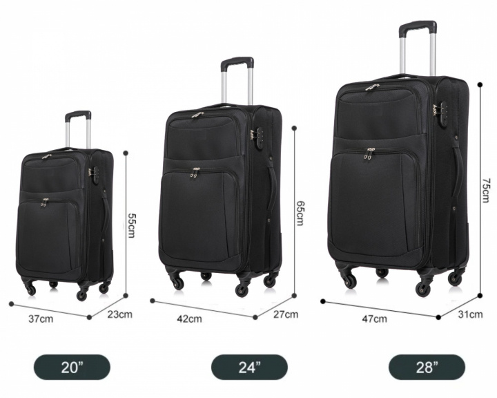 Suitcase set of 3, fabric, expandable i gruppen SPORT, FRITID & HOBBY / Rejsetilbehør / Rejsetasker hos TP E-commerce Nordic AB (38-94739)