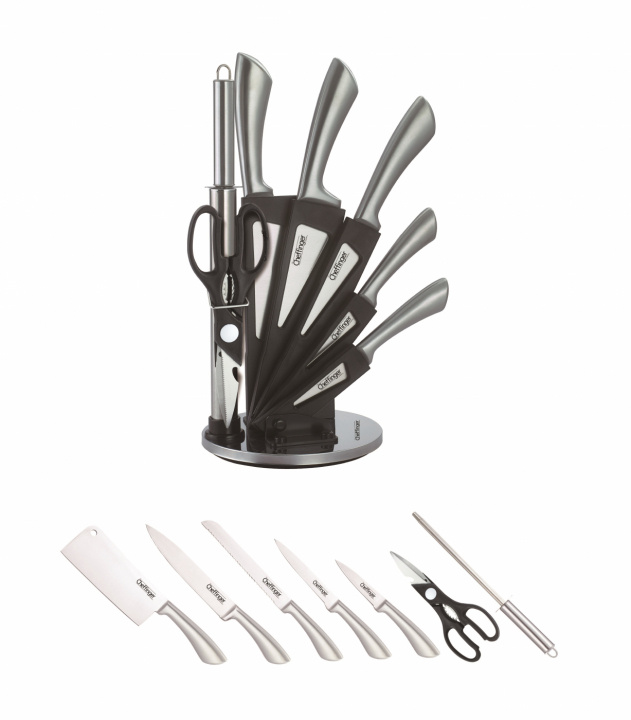 8-piece knife set, rotating knife rack, stainless steel knives i gruppen Kampagner / Favoritter til hjemmet / Knivar & Tillbehör hos TP E-commerce Nordic AB (38-94745)