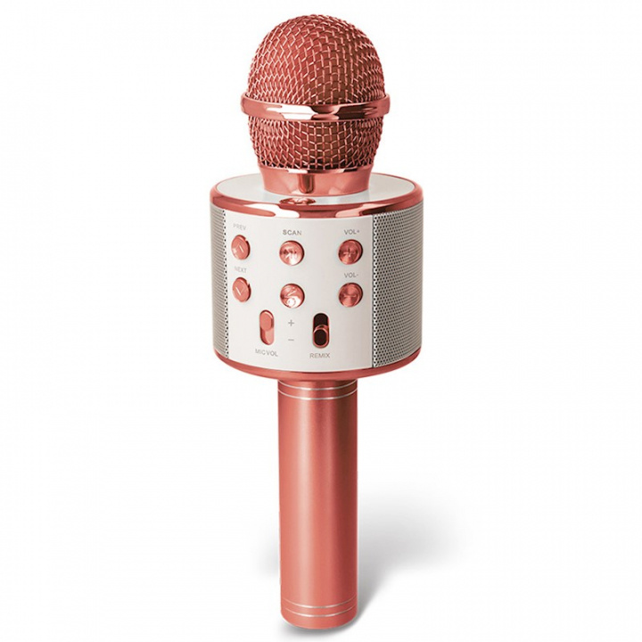 Forever BMS-300 Lite - Bluetooth microphone with speaker BMS-300 rose gold i gruppen HJEMMEELEKTRONIK / Lyd & billede / Håndholdte mikrofoner hos TP E-commerce Nordic AB (38-97632)