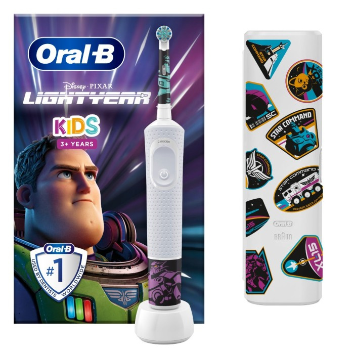 Oral-B - Vitality100 Kids Lightyear + Travel Case i gruppen SKØNHED & HELSE / Oral pleje / Elektriske tandbørster hos TP E-commerce Nordic AB (38-97642)