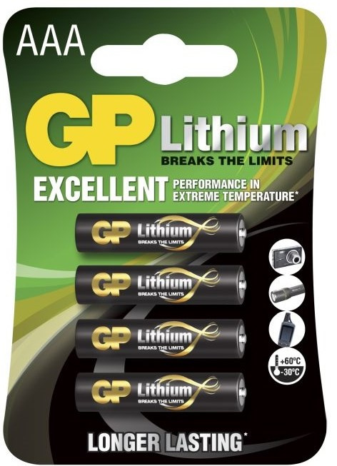 GP AAA Litium batteri 1.5V, 24LF-2U4, 4-pack i gruppen HJEMMEELEKTRONIK / Batterier og opladere / Batterier / AAA hos TP E-commerce Nordic AB (38-99864)