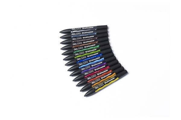 WINSOR Brushmarker 12 Vibrant i gruppen SPORT, FRITID & HOBBY / Hobby / Mal & Tegn / Kuglepenne, Farveblyanter & Tuschpenne hos TP E-commerce Nordic AB (A01220)