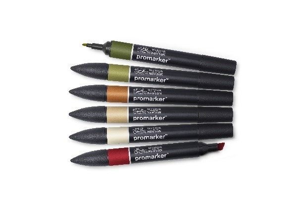 WINSOR Promarker set 6pcs Landscape1 i gruppen SPORT, FRITID & HOBBY / Hobby / Mal & Tegn / Kuglepenne, Farveblyanter & Tuschpenne hos TP E-commerce Nordic AB (A01238)