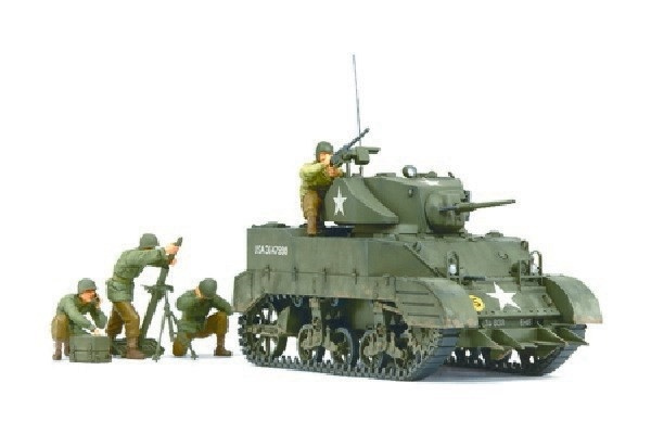 Tamiya 1/35 M5A1 w/4 figures i gruppen SPORT, FRITID & HOBBY / Hobby / Plastik modeller / Militære køretøjer (land) hos TP E-commerce Nordic AB (A06403)