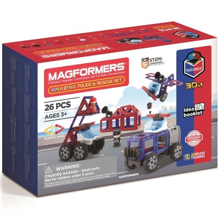 Magformers Police & Rescue set 26 pcs i gruppen LEGETØJ, BØRN & BABY / Legetøj / Puslespil hos TP E-commerce Nordic AB (A08545)