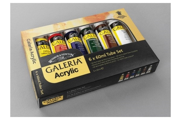 WINSOR Galeria Acrylic 6x60ml set i gruppen SPORT, FRITID & HOBBY / Hobby / Mal & Tegn / Kunstnerfarver / Acryl hos TP E-commerce Nordic AB (A08911)