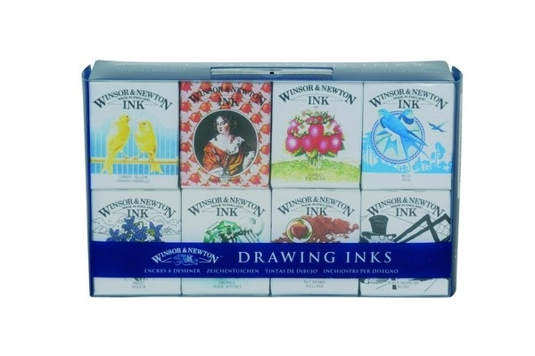 WINSOR Drawing Ink Henry Collection 8x14 ml i gruppen SPORT, FRITID & HOBBY / Hobby / Mal & Tegn / Kunstnerfarver / Blæk hos TP E-commerce Nordic AB (A08954)