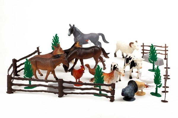 ANIMAL PLA Farm animals 30pcs in 3,2L bucket i gruppen LEGETØJ, BØRN & BABY / Legetøj / Figurer & miniaturer hos TP E-commerce Nordic AB (A10142)