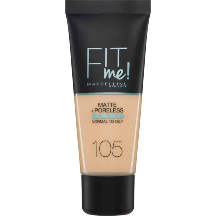 Maybelline Fit Me Matte + Poreless Foundation- 105 Natural Ivory i gruppen SKØNHED & HELSE / Makeup / Makeup ansigt / Foundation hos TP E-commerce Nordic AB (A12136)