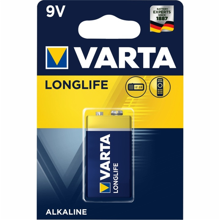 Varta Longlife 9V Batteri 1-pack i gruppen HJEMMEELEKTRONIK / Batterier og opladere / Batterioplader hos TP E-commerce Nordic AB (A13897)