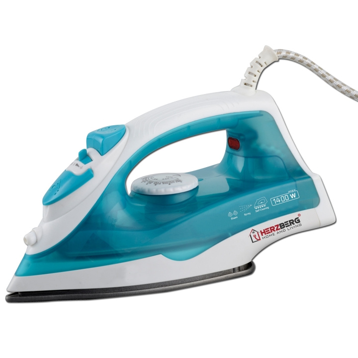 Herzberg HG-8038 1400W Steam Iron - Turquoise i gruppen HJEM, HUS & HAVE / Tøjpleje / Strygejern hos TP E-commerce Nordic AB (A19914)