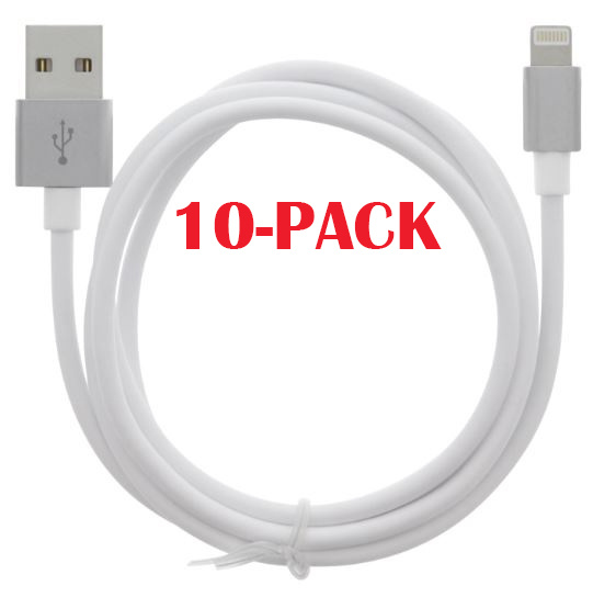 10-PACK Kabel USB-A - Lightning 2.4A, 1m, hvid i gruppen SMARTPHONES & TABLETS / Opladere og kabler / Kabler / Kabler Lightning hos TP E-commerce Nordic AB (A22404PKT10)