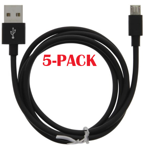 5-PACK Kabel USB-A - MicroUSB 2.4A, 1m, Sort i gruppen SMARTPHONES & TABLETS / Opladere og kabler / Kabler / Kabler microUSB hos TP E-commerce Nordic AB (A22409PKT5)