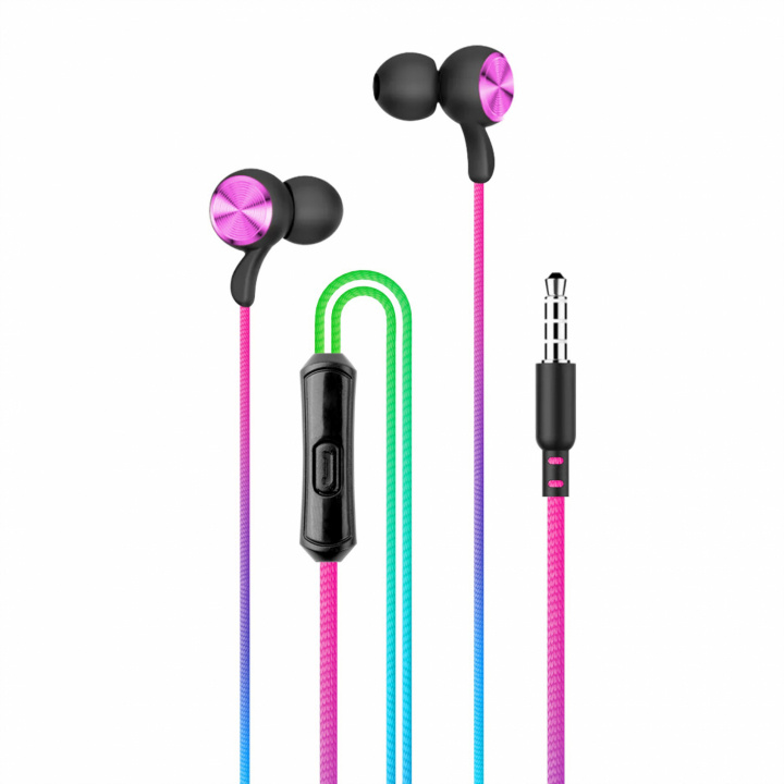 Setty SPD-J-313 Wired earphones, Rainbow i gruppen HJEMMEELEKTRONIK / Lyd & billede / Hovedtelefoner & Tilbehør / Hovedtelefoner hos TP E-commerce Nordic AB (A22502)