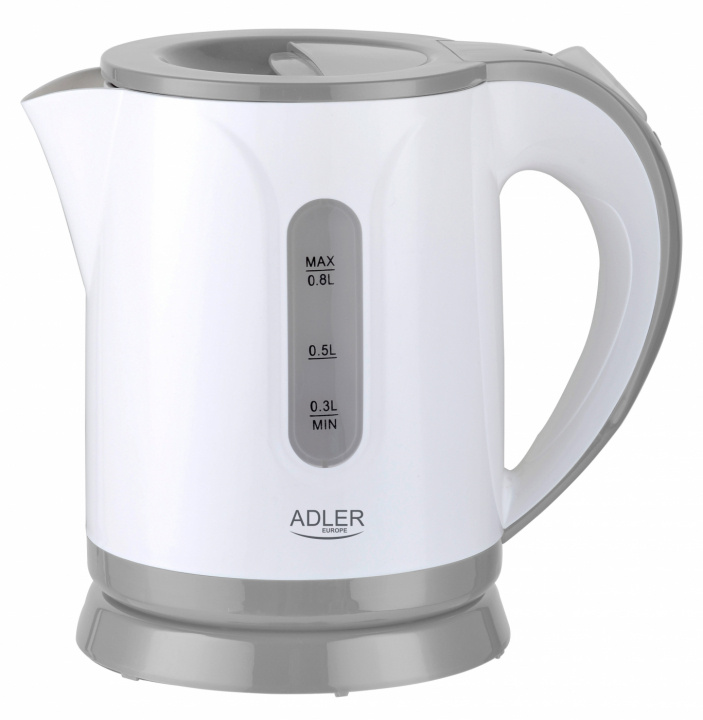 Adler AD 1371 Kettle plastic 0,8 L, grey i gruppen HJEM, HUS & HAVE / Husholdningsapparater / Vand & Juice / Elkedel hos TP E-commerce Nordic AB (A22644)