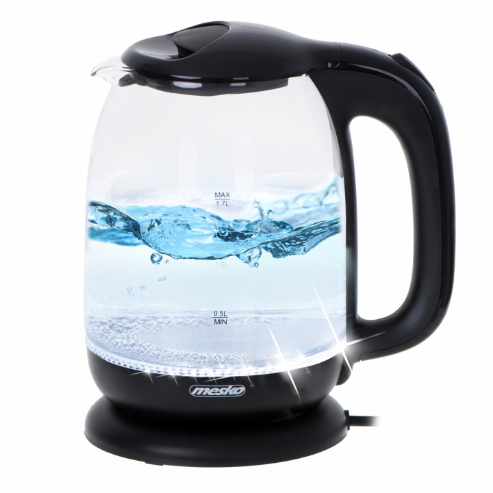 Mesko MS 1302 Kettle glass 1,7 L, black i gruppen HJEM, HUS & HAVE / Husholdningsapparater / Vand & Juice / Elkedel hos TP E-commerce Nordic AB (A22659)