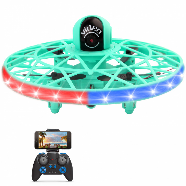 CS047761/F26W UFO With Camera 1280 x 720, Wifi/FPV, Green i gruppen LEGETØJ, BØRN & BABY / Radiostyrede / Droner hos TP E-commerce Nordic AB (A22668)