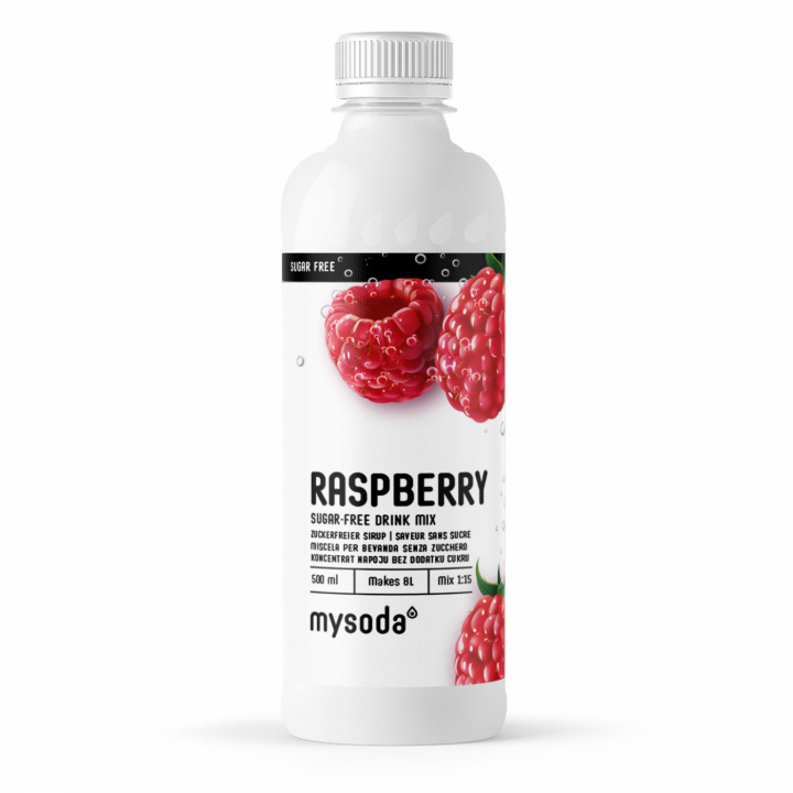 Mysoda Raspberry Sugar Free 500 ml - Ger 8L dryck i gruppen HJEM, HUS & HAVE / Husholdningsapparater / Vand & Juice / Kulsyremaskiner / Smag hos TP E-commerce Nordic AB (A22689)