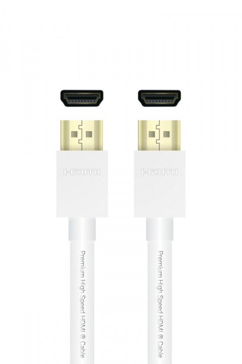 QNECT Premium højhastigheds-HDMI m/Eth 4K UHD 18GB, 2m, Vit i gruppen HJEMMEELEKTRONIK / Kabler og adaptere / HDMI / Kabler hos TP E-commerce Nordic AB (A22853)