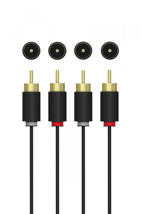 QNECT Stereo RCA-kabel, 2xRCA-han - 2xRCA-han, 3 m i gruppen HJEMMEELEKTRONIK / Kabler og adaptere / RCA / Kabler hos TP E-commerce Nordic AB (A22858)